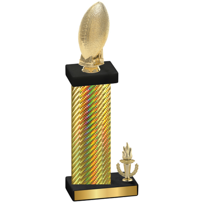 Accented Single Gold Carbon Fiber Victory Football Trophy