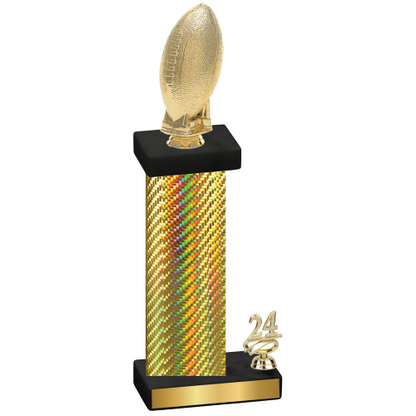 Accented Single Gold Carbon Fiber Year Football Trophy