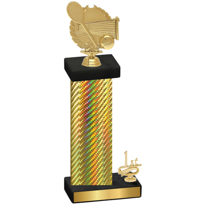 Accented Single Gold Carbon Fiber First Place Tennis Trophy