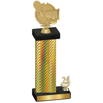 Accented Single Gold Carbon Fiber Year Tennis Trophy