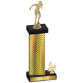 Accented Single Gold Carbon Fiber Fourth Place Swimming Trophy