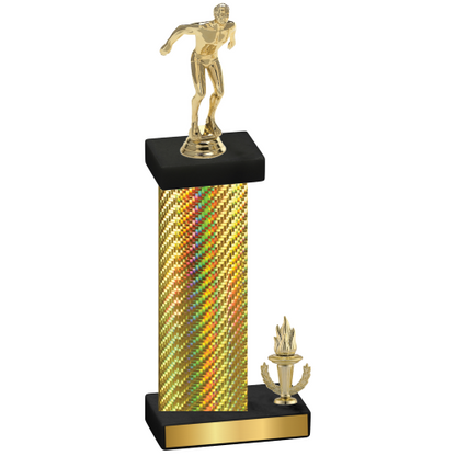 Accented Single Gold Carbon Fiber Victory Swimming Trophy