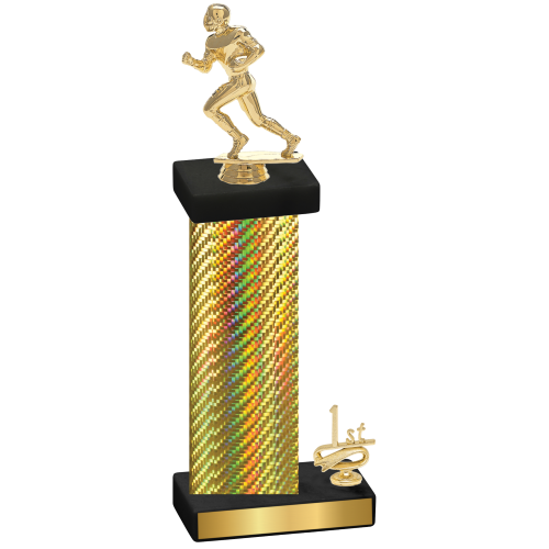 Accented Single Gold Carbon Fiber First Place Football Trophy