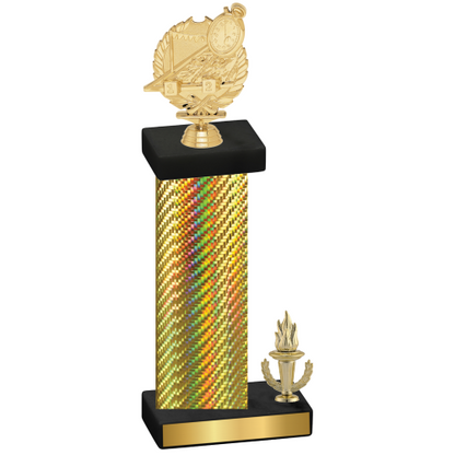 Accented Single Gold Carbon Fiber Victory Swimming Trophy