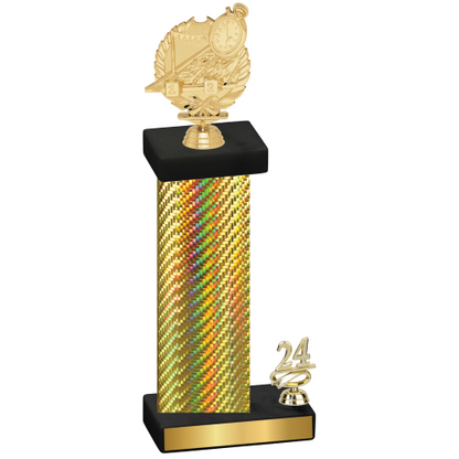 Accented Single Gold Carbon Fiber Year Swimming Trophy