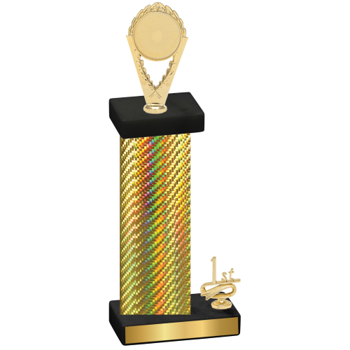 Accented Single Gold Carbon Fiber First Place Insert Trophy