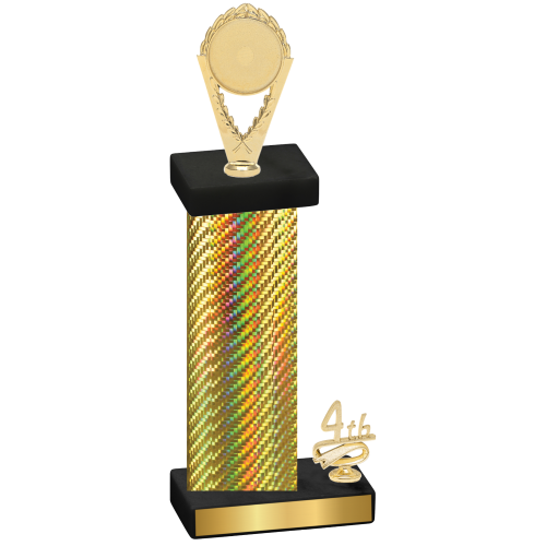 Accented Single Gold Carbon Fiber Fourth Place Insert Trophy