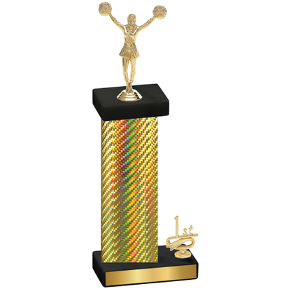 Accented Single Gold Carbon Fiber First Place Cheerleading Trophy