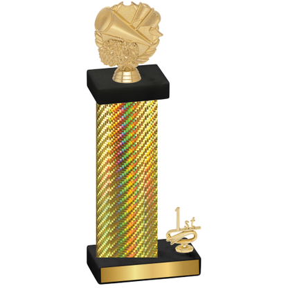 Accented Single Gold Carbon Fiber First Place Cheerleading Trophy