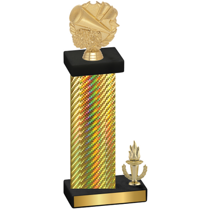 Accented Single Gold Carbon Fiber Victory Cheerleading Trophy