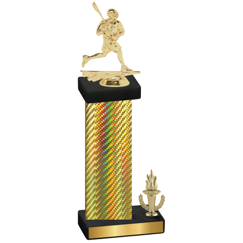 Accented Single Gold Carbon Fiber Victory Lacrosse Trophy