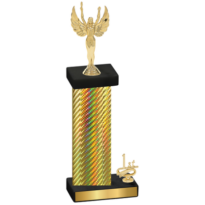 Accented Single Gold Carbon Fiber First Place Victory Trophy