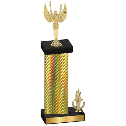 Accented Single Gold Carbon Fiber Victory Victory Trophy