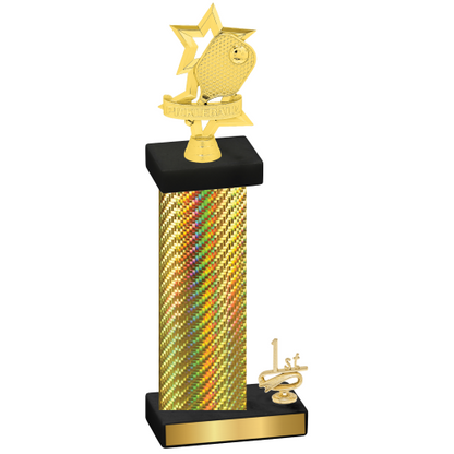 Accented Single Gold Carbon Fiber First Place Pickleball Trophy