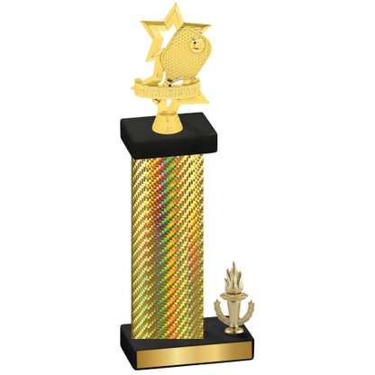 Accented Single Gold Carbon Fiber Victory Pickleball Trophy