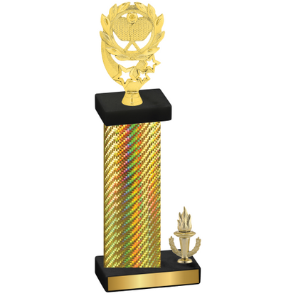 Accented Single Gold Carbon Fiber Victory Pickleball Trophy