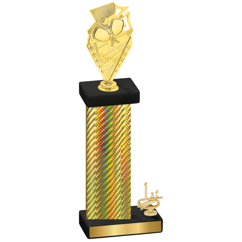 Accented Single Gold Carbon Fiber First Place Pickleball Trophy