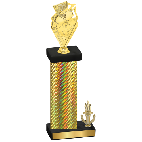 Accented Single Gold Carbon Fiber Victory Pickleball Trophy