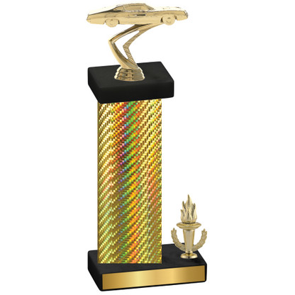 Accented Single Gold Carbon Fiber Victory Cars Trophy