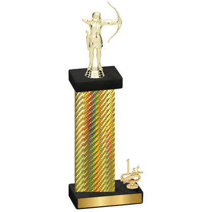 Accented Single Gold Carbon Fiber First Place Archery Trophy