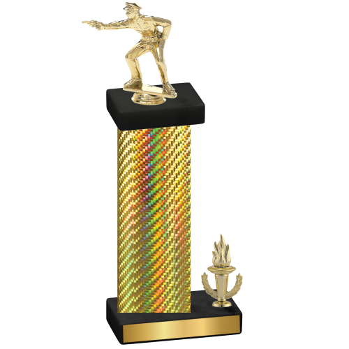 Accented Single Gold Carbon Fiber Victory Shooter Trophy