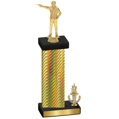 Accented Single Gold Carbon Fiber Victory Shooter Trophy