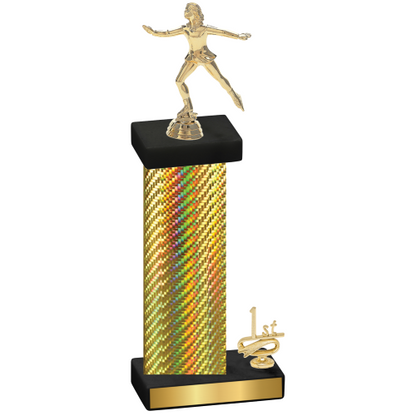 Accented Single Gold Carbon Fiber First Place Skater Trophy