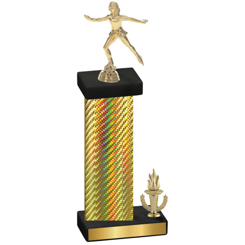 Accented Single Gold Carbon Fiber Victory Skater Trophy