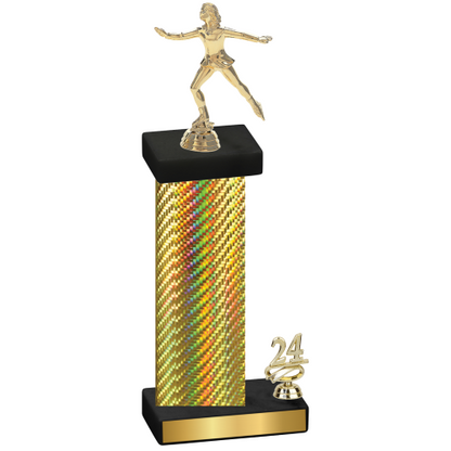 Accented Single Gold Carbon Fiber Year Skater Trophy