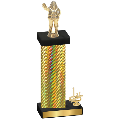 Accented Single Gold Carbon Fiber First Place Holiday Trophy