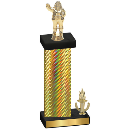 Accented Single Gold Carbon Fiber Victory Holiday Trophy