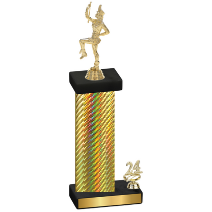 Accented Single Gold Carbon Fiber Year Majorette Trophy