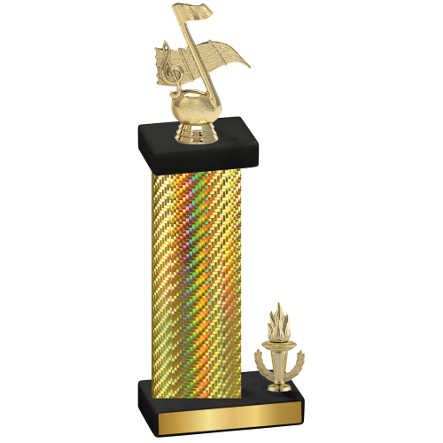 Accented Single Gold Carbon Fiber Victory Music Trophy