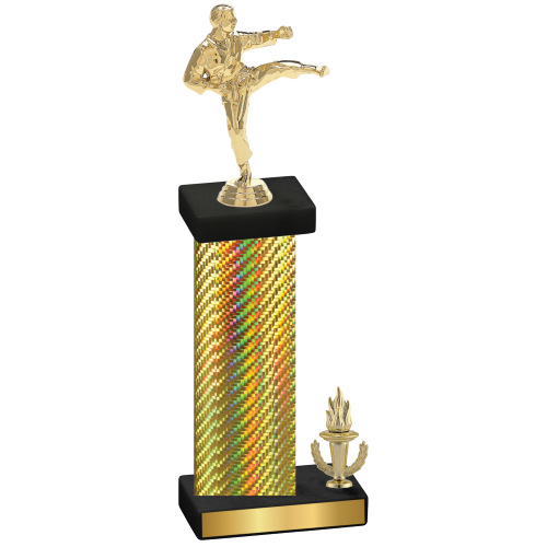 Accented Single Gold Carbon Fiber Victory Karate Trophy