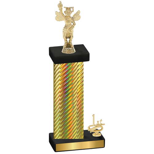 Accented Single Gold Carbon Fiber First Place Academics Trophy