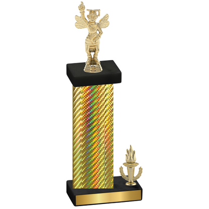 Accented Single Gold Carbon Fiber Victory Academics Trophy