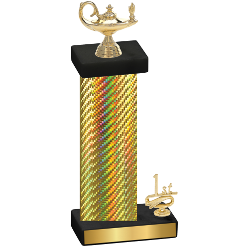 Accented Single Gold Carbon Fiber First Place Academics Trophy