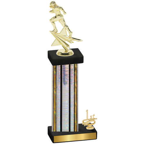 Accented Single Silver Glacier First Place Football Trophy