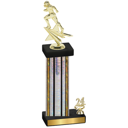 Accented Single Silver Glacier Year Football Trophy