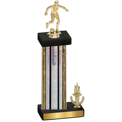 Accented Single Silver Glacier Victory Soccer Trophy