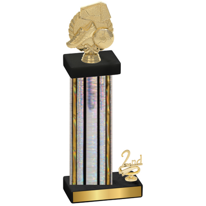Accented Single Silver Glacier Second Place Soccer Trophy