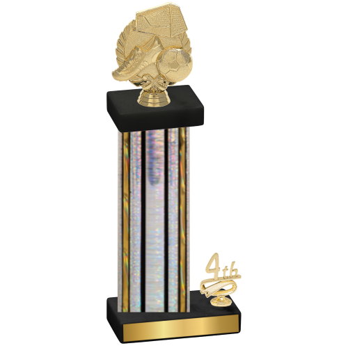 Accented Single Silver Glacier Fourth Place Soccer Trophy