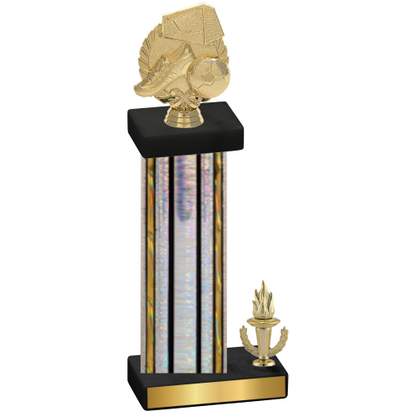 Accented Single Silver Glacier Victory Soccer Trophy