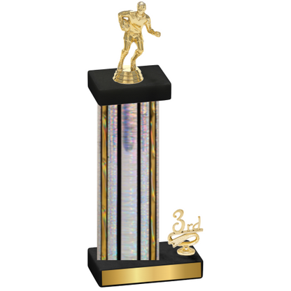 Accented Single Silver Glacier Third Place Rugby Trophy