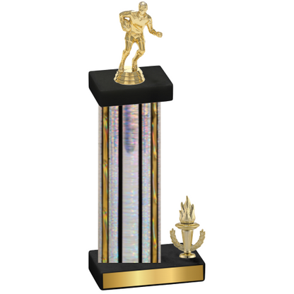 Accented Single Silver Glacier Victory Rugby Trophy