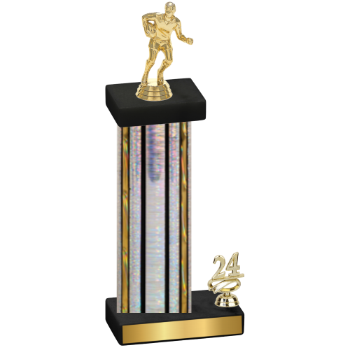 Accented Single Silver Glacier Year Rugby Trophy
