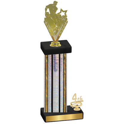 Accented Single Silver Glacier Fourth Place Rugby Trophy