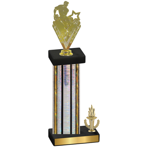 Accented Single Silver Glacier Victory Rugby Trophy