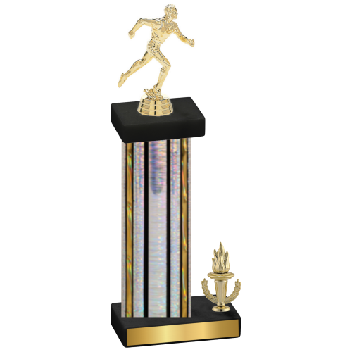Accented Single Silver Glacier Victory Running Trophy