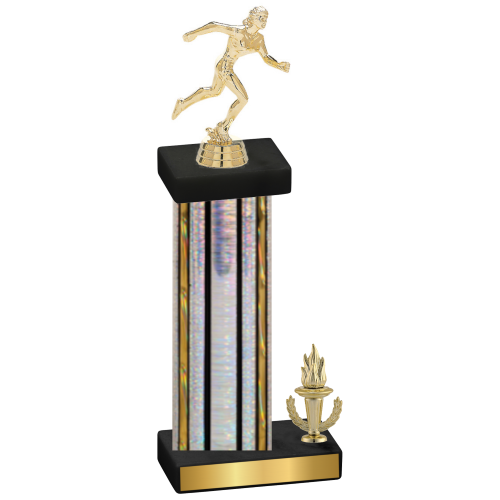 Accented Single Silver Glacier Victory Running Trophy